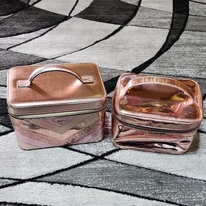VICTORIA SECRET ROSE GOLD VANITY/TRAVEL ORGANIZER CASES BUNDLE